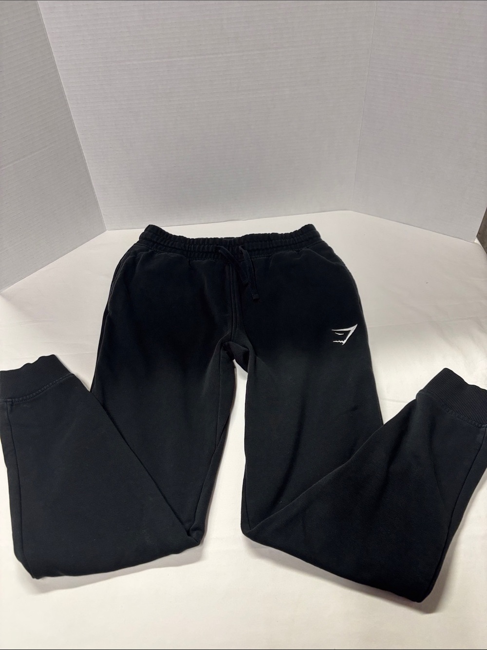 Gymshark Black Jogger Sweatpants with White Logo
